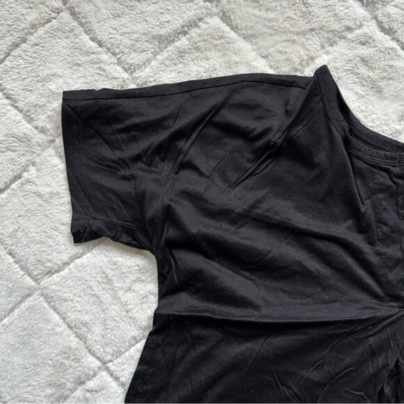 Madewell | Black Luster Cotton Splitneck Tee | Size Small - Picture 4 of 10